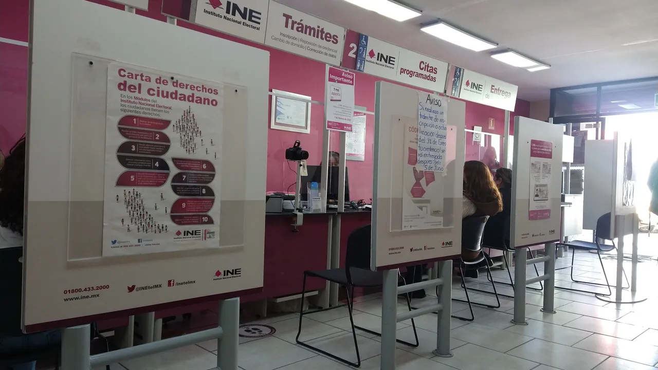 Módulo de atención del INE en Jesús María, Aguascalientes